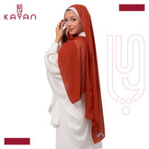 Chiffon Plain Scarf - Cinnamon Brown